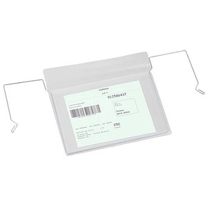 4052301027275 - 50 Sichttaschen mit Drahtbügel DIN A6 quer transparent glatt