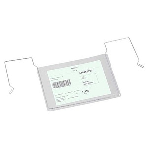 4052301027299 - 50 Sichttaschen mit Drahtbügel DIN A6 quer transparent glatt
