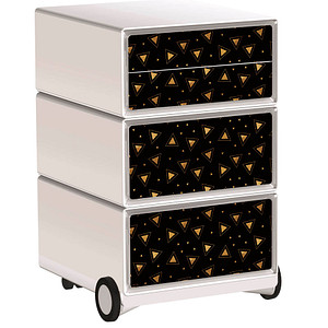 PAPERFLOW easyBox Classic Chic Rollcontainer weiß, bunt 60015 4 Auszüge 39,0 x 43,6 x 64,2 cm