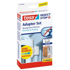 4042448888839 - tesa 55193-00 Adapter Alu Comfort Fliegengitter Adapter-Set Passend für Marke (Tiervertreiber) Fliegengitter 3 St