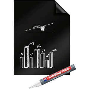 8713797095204 - Magic Charts Legamaster für Blackboards blanko selbstklebend & beschreibbar inkl Kreidemarker B 600 x H 800 mm 100 % recyclingfähig Polypropylen mattschwarz 25 Blatt