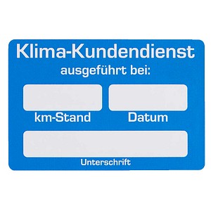 EICHNER Aufkleber Klima-Kundendienst ausgeführt bei, blau/weiß, 250 St.