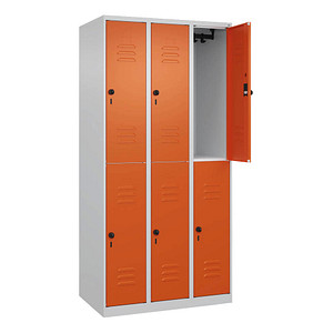4067521357910 - Spind Classic Plus reinorange lichtgrau 080300-30-S10000 6 Schließfächer 900 x 500 x 1850 cm 4067521357910 C+P-Möbel 4067521357910 - Spind Classic Plus reinorange lichtgrau 080300-30-S10000 6 Schließfächer 900 x 500 x 1850 cm 4067521357910 C+P-Möbel