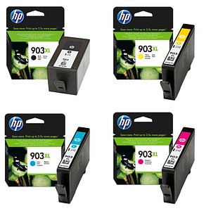 0192018958395 - Hewlett Packard 903XL 4er-Pack Schwarz Cyan Magenta Gelb Original Tintenpatronen mit hoher Reichweite (3HZ51AE)