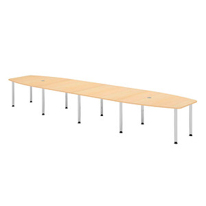 4032062315651 - HAMMERBACHER Konferenztisch KT52C ahorn Tonnenform Rundrohr chrom 5200 x 850 1300 x 720 - 740 cm 4032062315651 - HAMMERBACHER Konferenztisch KT52C ahorn Tonnenform Rundrohr chrom 5200 x 850 1300 x 720 - 740 cm
