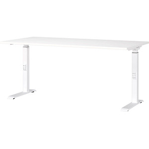 4005949791152 - Schreibtisch DOWNEY 7911-84 manuell höhenverstellbar 68-91cm (H) 160cmx80cm (BxT) rechteckig weiß Weiß 4005949791152 GERMA 4005949791152 - Schreibtisch DOWNEY 7911-84 manuell höhenverstellbar 68-91cm (H) 160cmx80cm (BxT) rechteckig weiß Weiß 4005949791152 GERMA