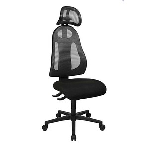Topstar Bürostuhl Free Art mit Kopfstütze, FR100 G202X Stoff anthrazit, Gestell schwarz