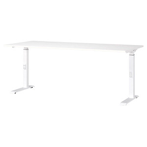 4005949791206 - Schreibtisch DOWNEY 7912-84 manuell höhenverstellbar 68-91cm (H) 180cmx80cm (BxT) rechteckig weiß   Weiß 4005949791206 GERMA