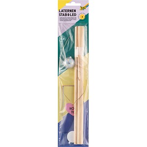 4001868145052 - Bastelzubehör Laternenstab mit Drahtbügel + 1 LED Licht natur