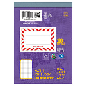 9002244100370 - Notizblock 03664820 OE kariert A6 70g violett 48 Blatt 9002244100370 Format-X 9002244100370 - Notizblock 03664820 OE kariert A6 70g violett 48 Blatt 9002244100370 Format-X