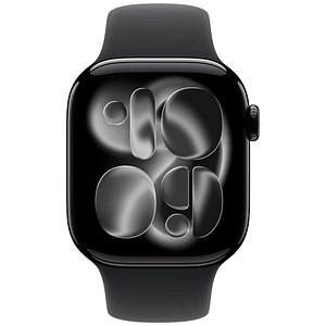 0195950630749 - Apple Watch Series 11 GPS + Cellular 42mm Diamantschwarz Aluminium Case mit schwarzem Sport Band - M L