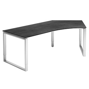 4059484212740 - Winkelschreibtisch TEQSTYLE 120° höhenverstellbar B 2170 x T 800 x H 680-820 mm Winkel rechts quarzit weißaluminium