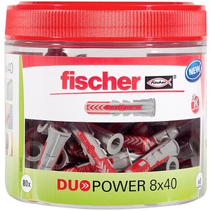 4048962245721 - fischer DuoPower 8x40 Dose 2K 535982 Universaldübel-Sortiment Ø 8 mm x 40 mm 80 Stück