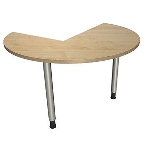 4260267321577 - fm Konferenztisch fastline königsahorn rund Rundrohr silber 1200 x 1200 x 620 - 850 cm