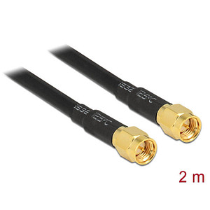4043619888924 - WLAN-Antennen Anschlusskabel [1x SMA-Stecker - 1x SMA-Stecker] 200 m Schwarz vergoldete Steckkontakte