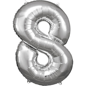 0192937142257 - Luftballons Zahl 8 silber 0192937142257 amscan 0192937142257 - Luftballons Zahl 8 silber 0192937142257 amscan