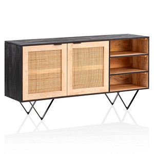 4251757712777 - Sideboard 145x75x40 cm Massivholz Rattan Anrichte Kommodenschrank 4251757712777 - Sideboard 145x75x40 cm Massivholz Rattan Anrichte Kommodenschrank