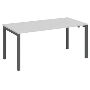 4260672333561 - fm Catro Schreibtisch weiß anthrazit metallic rechteckig 4-Fuß-Gestell grau 1800 x 800 cm