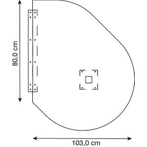 4032062312797 - Anbautisch höhenverstellbar QA81 buche grau Tropfenform 1030 x 800 x 680 - 760 cm