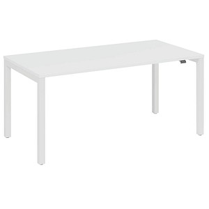 fm Catro Schreibtisch weiß, verkehrsweiß rechteckig, 4-Fuß-Gestell weiß 140,0 x 80,0 cm