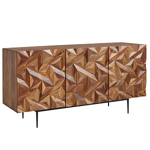 4251757703812 - WOHNLING Sideboard 144x72x47 cm Holz Massiv Kommode Anrichte Modern Standschrank
