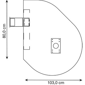 4032062313183 - Anbautisch höhenverstellbar XBA81 asteiche grau Tropfenform 1030 x 800 x 680 - 850 cm