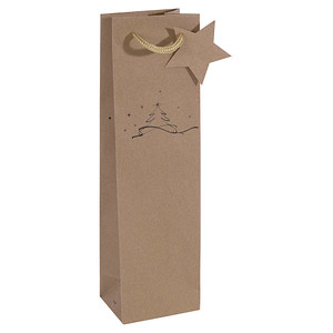 4004360799747 - Geschenktasche GT039 Christmas Tree Weihnachten Bottle Kunstoffkordel Geschenkanhänger Christmastree 10cm x 35cm 400436079 5 Stück