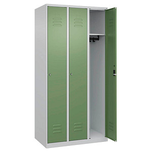 4067521364888 - Spind Classic Plus lichtgrau resedagrün 080000-30-S10023 3 Schließfächer 900 x 500 x 1850 cm 4067521364888 C+P-Möbel