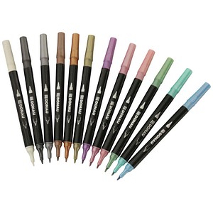 9004546555858 - Dual Brush Pen 12ST sort 9004546555858 12 Stück