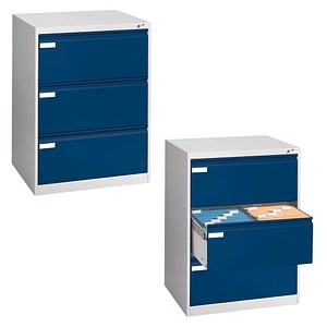 4025314220179 - Hängeregistraturschränke doppelbahnig 3 Schubfächer lichtgrau blau 4025314220179 C+P-Möbel 4025314220179 - Hängeregistraturschränke doppelbahnig 3 Schubfächer lichtgrau blau 4025314220179 C+P-Möbel