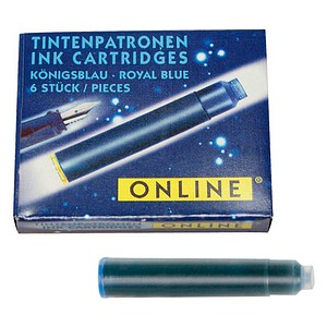 ONLINE® 17113/12 Tintenpatronen für Füller königsblau 6 St.