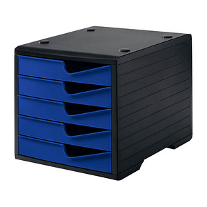 styro Schubladenbox styroswingbox  blau 275-8430.3591, DIN C4 mit 5 Schubladen
