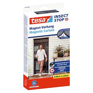 4063565177620 - Magnetvorhang selbstschließend - Insektenschutzvorhang mit Magneten für Balkon- und Terrassentüren - zur einfachen Montage ohne Bohren - 20 m x 08