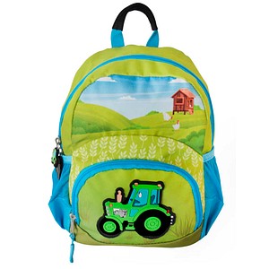 9004546569213 - Kindergartenrucksack Traktor Kunstfaser blau grün
