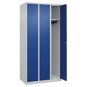 4067521365403 - Spind Classic Plus lichtgrau enzianblau 080000-30-S10029 3 Schließfächer 900 x 500 x 1850 cm 4067521365403 C+P-Möbel