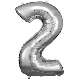 0192937142196 - Luftballons Zahl 2 silber 0192937142196 amscan 0192937142196 - Luftballons Zahl 2 silber 0192937142196 amscan