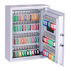 OLYMPIA GOsafe 50B Schlüsseltresor silber mit 71 Haken, Sicherheitsschloss, Zahlencode, 36,0 x 12,0 x 45,0 cm, 1 St.