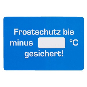 4052301105034 - Aufkleber Frostschutz bis minus ºC gesichert blau weiß 250 St
