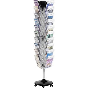 4012086003130 - helit Bodenständer drehbar und fahrbar 30 Fächer für Format DIN A4 HxBxT 1773 x 440 x 440 mm 4012086003130 - helit Bodenständer drehbar und fahrbar 30 Fächer für Format DIN A4 HxBxT 1773 x 440 x 440 mm