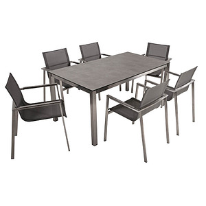 4041908125262 - Sitzgruppe Sienna grau  silber Kunststoff Metall 7-teilig 4041908125262 Garden Pleasure