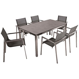 4041908125262 - Sitzgruppe Sienna grau  silber Kunststoff Metall 7-teilig 4041908125262 Garden Pleasure