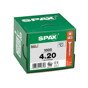 SPAX® Universalschrauben T20 Senkkopf WIROX 4 mm x 20 mm, 1000 St.