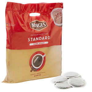 MINGES PREMIUM DARK ROAST Kaffeepads, Arabica- und Robustabohnen kräftig, 108 Pads