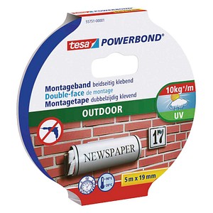4042448843470 - tesa® Klebeband Powerbond® Outdoor doppelseitig für den Außenbereich wetterfest UV-beständig L 5 m x B 19 mm grün