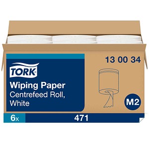 TORK Putztuchrollen Premium M2 1-lagig weiß, 471 Blätter, 6 Rollen
