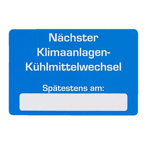 4052301105089 - Aufkleber Nächster Klimaanlagen-Kühlmittelwechse blau weiß 250 St