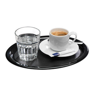 4004133842519 - APS Serviertablett KAFFEEHAUS oval Melamin schwarz