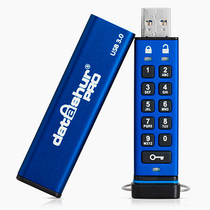 iStorage USB-Stick datAshur Pro blau, schwarz 8 GB