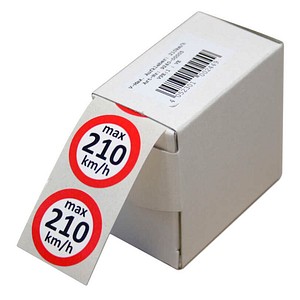 4052301002449 - Aufkleber Geschwindigkeit 210 km h rot weiß 100 St 4052301002449 - Aufkleber Geschwindigkeit 210 km h rot weiß 100 St