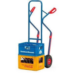 4017976131207 - Stahlrohrkarre mit Polyurethanbereifung Höhe 1300 mm mit Kunststoff-Gleitkufen 320mm Schaufelbreite - Fetra